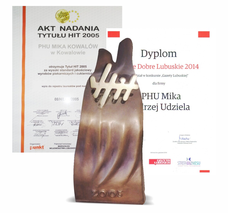 Dyplomy i nagrody Piekarni Mika